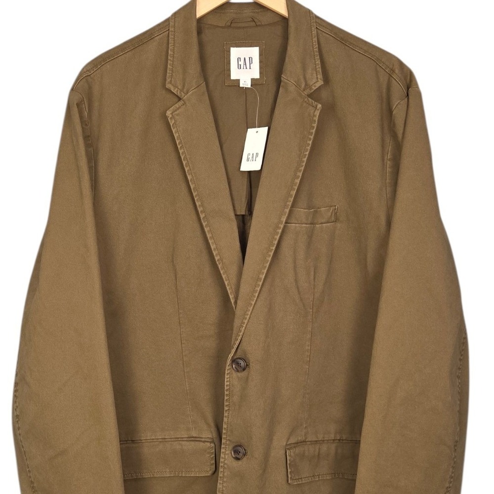 GAP Core Blazer Mens XL Olive Brown Twill Cotton Stretch Sport Coat Jacket NEW